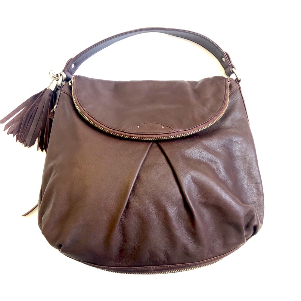 Botkier Brown Leather Expandable Hobo Bag